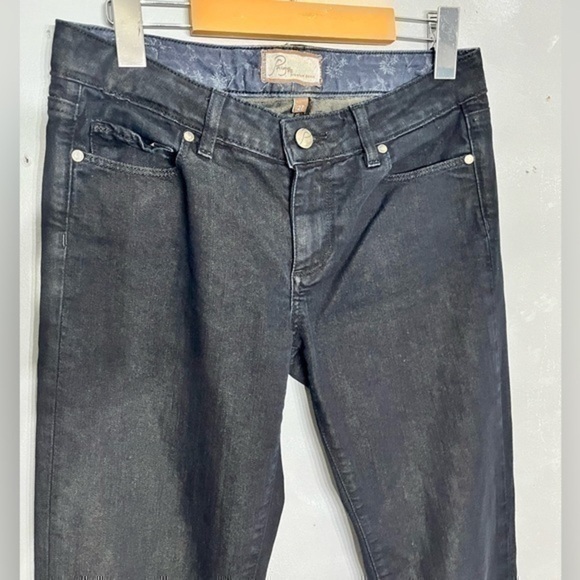 PAIGE | Skyline Mid Rise Skinny Jeans Black Wash  4 way stretch - size 27 - Picture 5 of 10